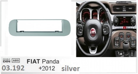 ΠΛΑΙΣΙΟ ΠΡΟΣΘΗΚΗ ΠΡΟΣΟΨΗ ice 1din για R/CD FIAT Fiat Panda ’12>  Ασημί  03-219